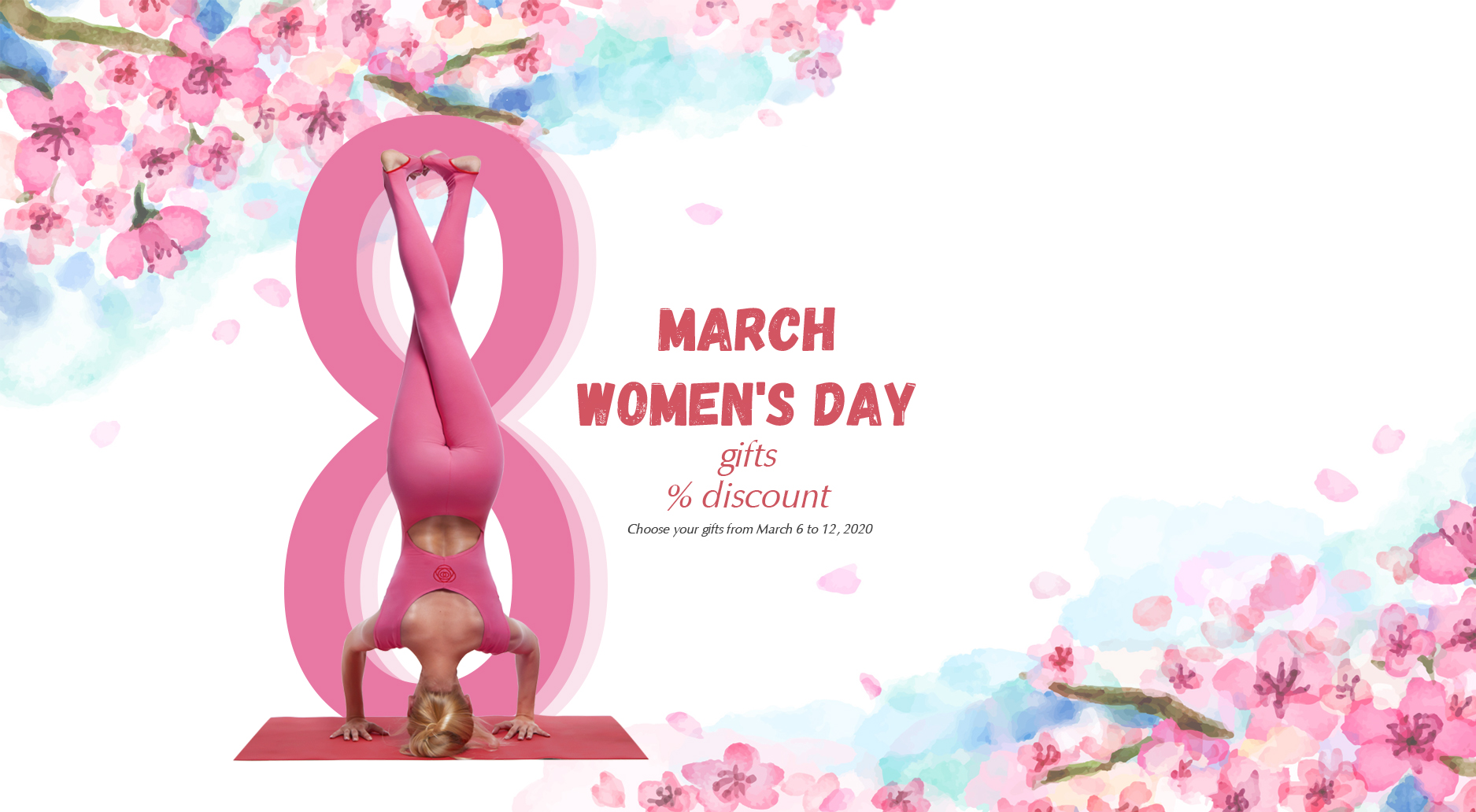 8 March Women's Day, 8  gifts, 8% discount